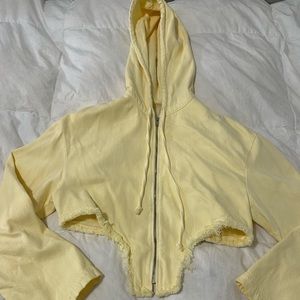 ZARA Pastel Yellow Zip Up Hoodie